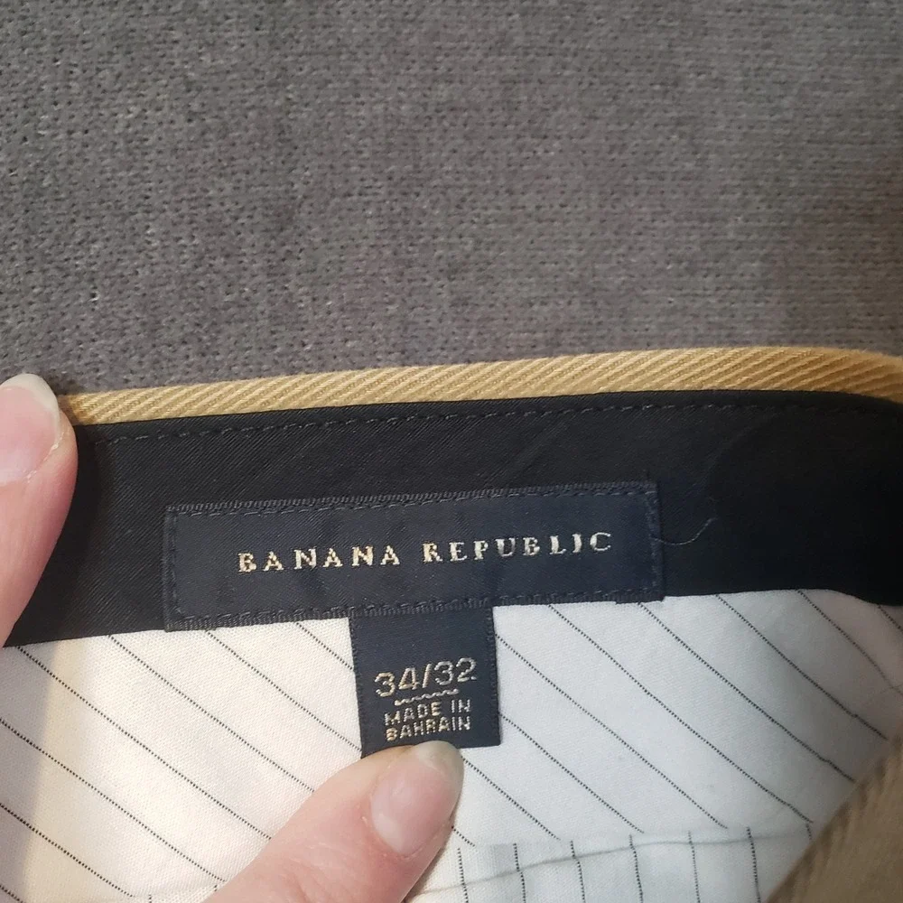 Banana Republic Dress Pants Mens 34/32 Tan Khaki Cotton Chino Straight Leg